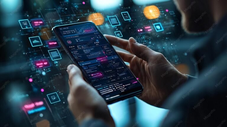 virtual-cybersecurity-shields-surrounding-man-as-he-holds-phone-displaying-virtual-bank-interface_1343652-711